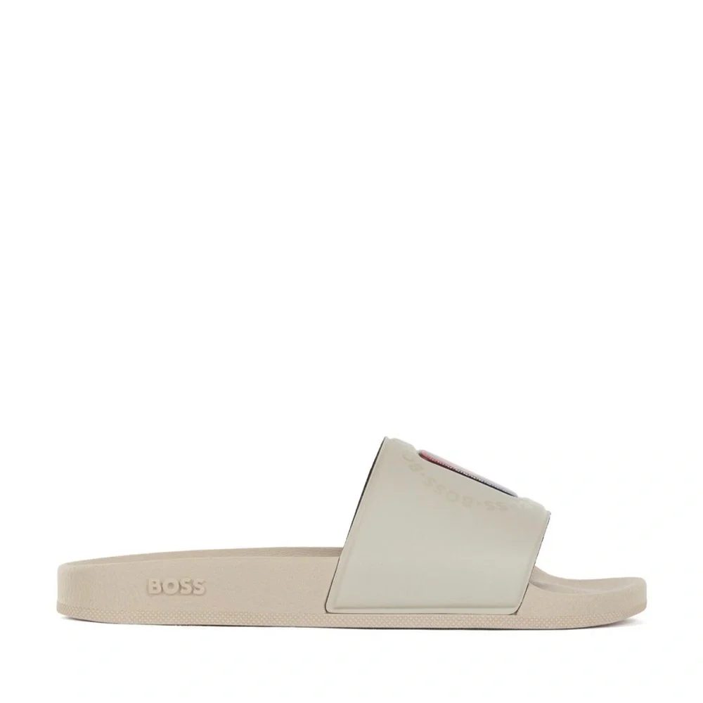 ❤️❤️HUGO BOSS Collaborative Brand Print NBA Slides